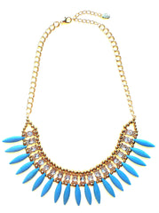 Turquoise Spike & Sparkle Necklace