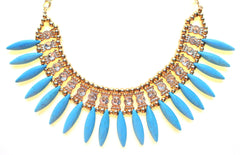 Turquoise Spike & Sparkle Necklace