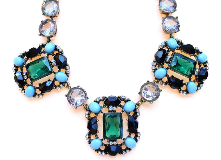 Luxe Turquoise & Emerald Statement Necklace