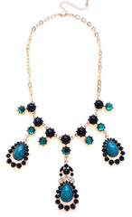 Teardrop Crystal Jeweled Necklace