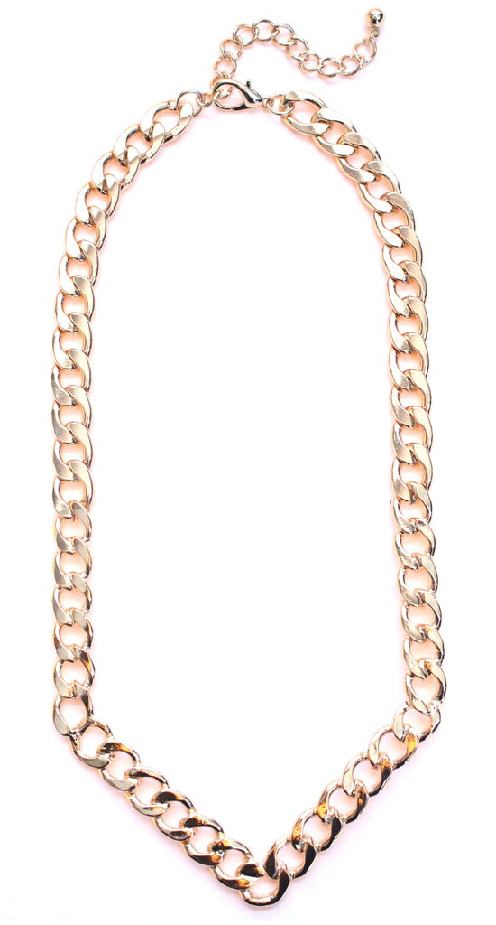 V-Shaped Gold Curb Chain