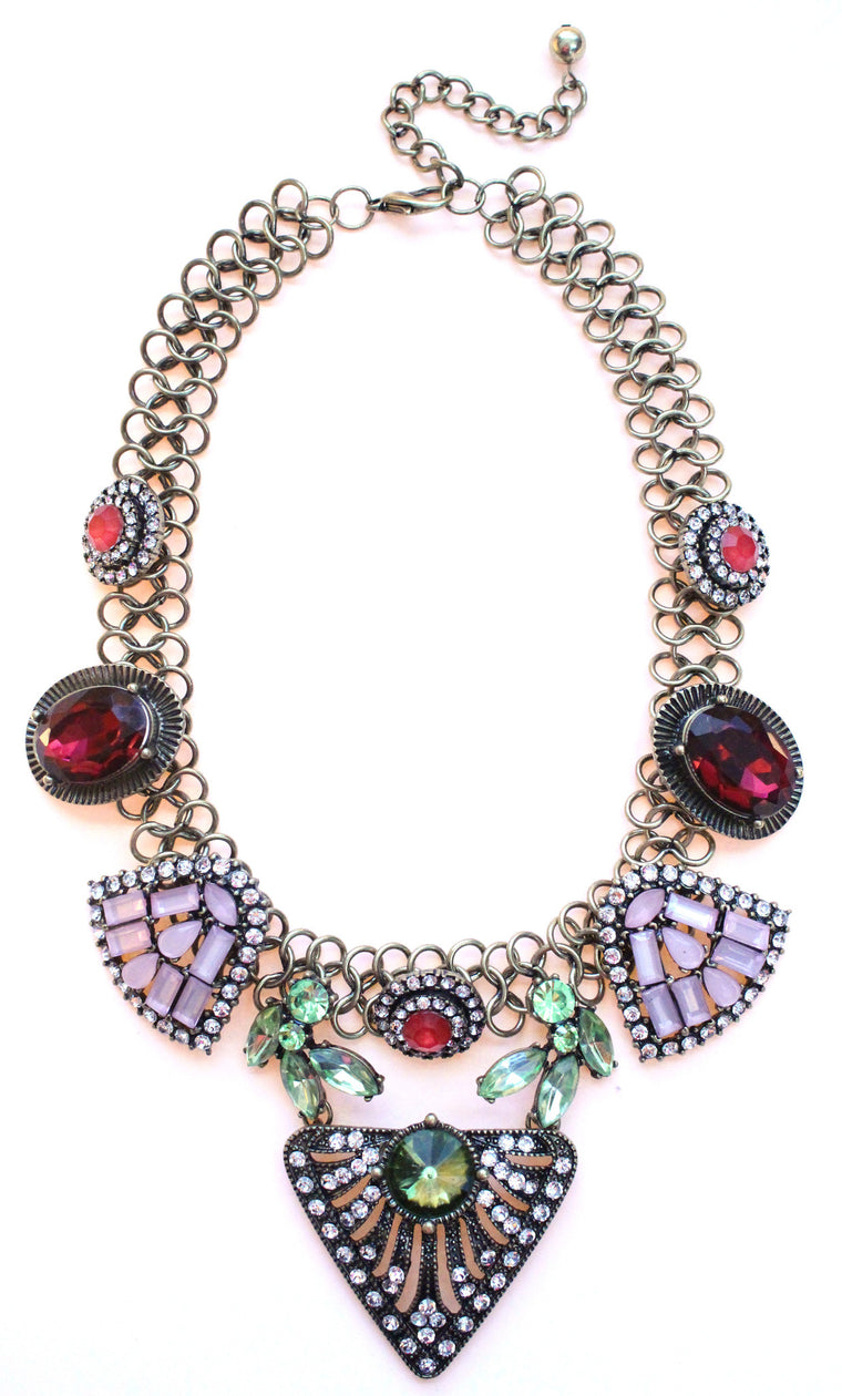 Luxe Crystal Mix Stone Statement Necklace