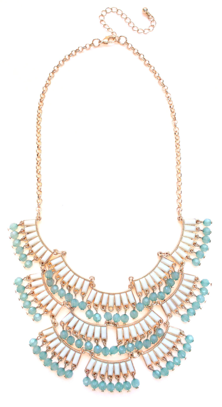 Layered Boho Fringe Statement Necklace