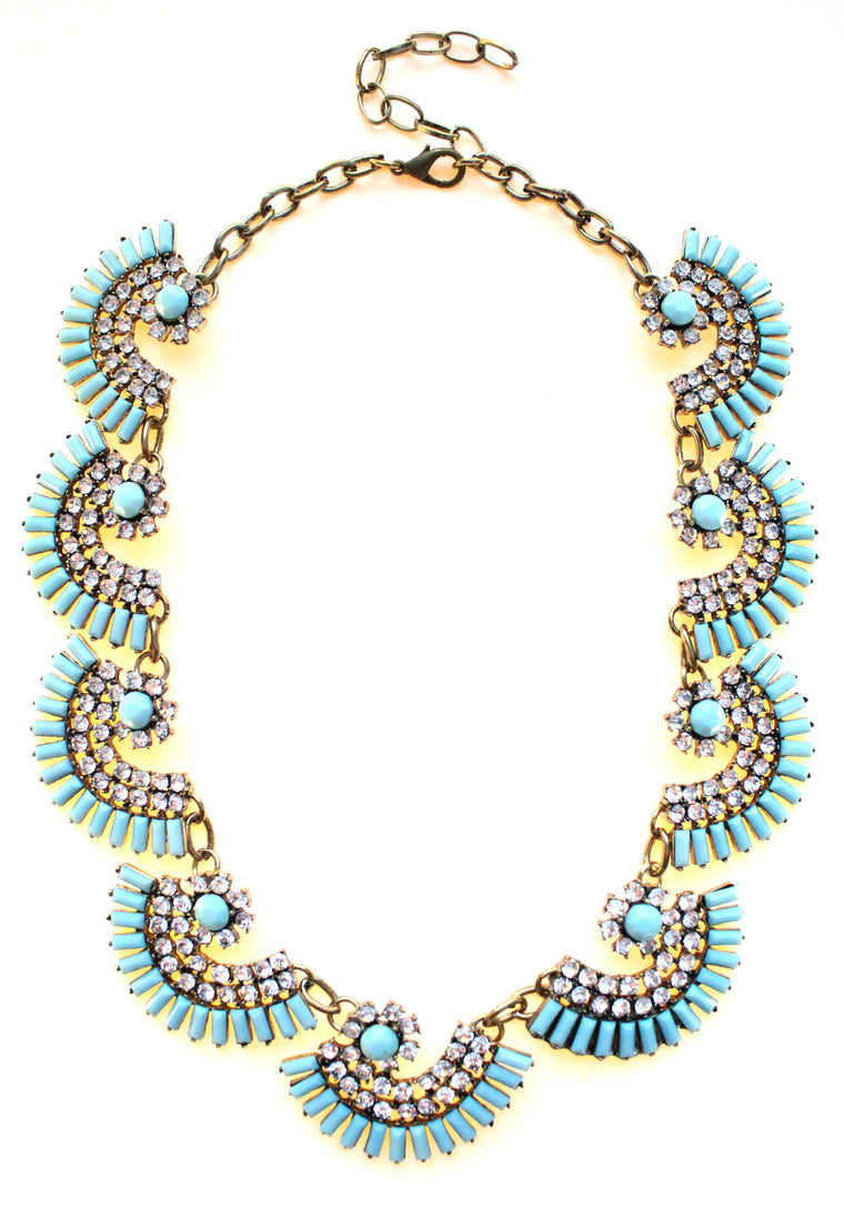 Luxe Mint Fan Statement Necklace