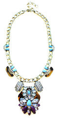 Luxe Tortoise & Turquoise Statement Necklace
