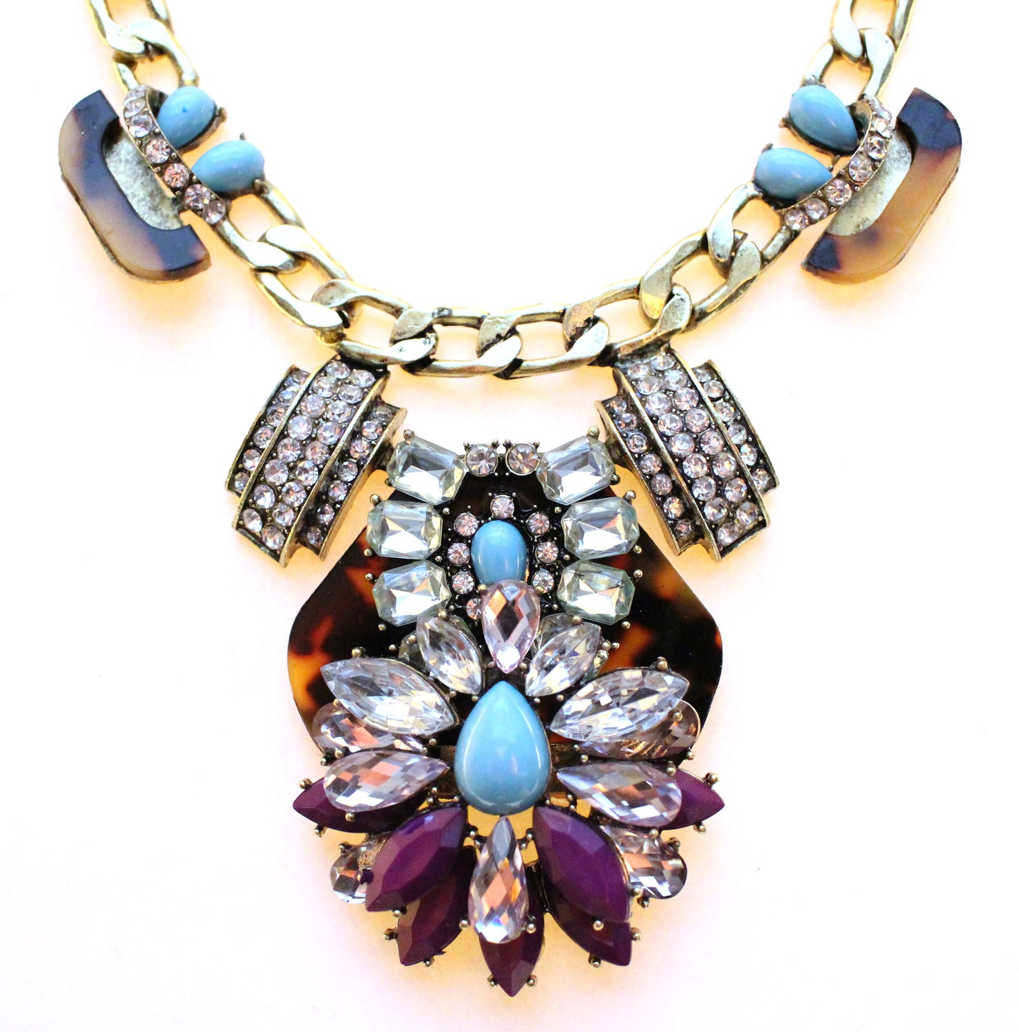 Luxe Tortoise & Turquoise Statement Necklace – KAY K COUTURE
