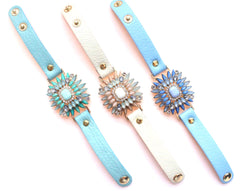 Leather Pastel Bracelets- 3 Color Options