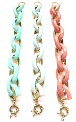Chunky Enamel Chain Link Bracelets- 3 Color Options