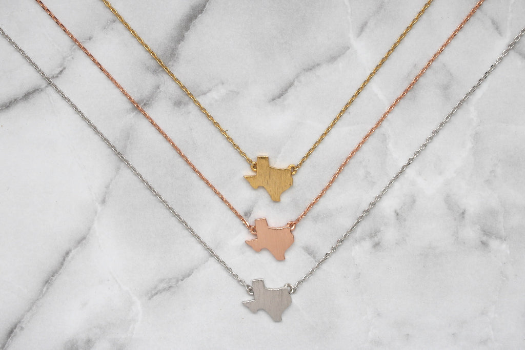 Dainty Texas Love Necklace- 3 COLOR OPTIONS