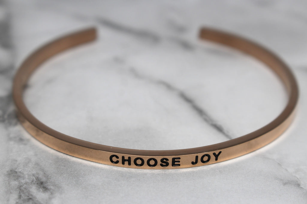 CHOOSE JOY* Cuff Bracelet- Rose Gold