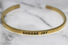 CHOOSE JOY* Cuff Bracelet- Gold