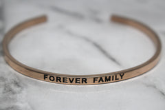 FOREVER FAMILY* Cuff Bracelet- Rose Gold