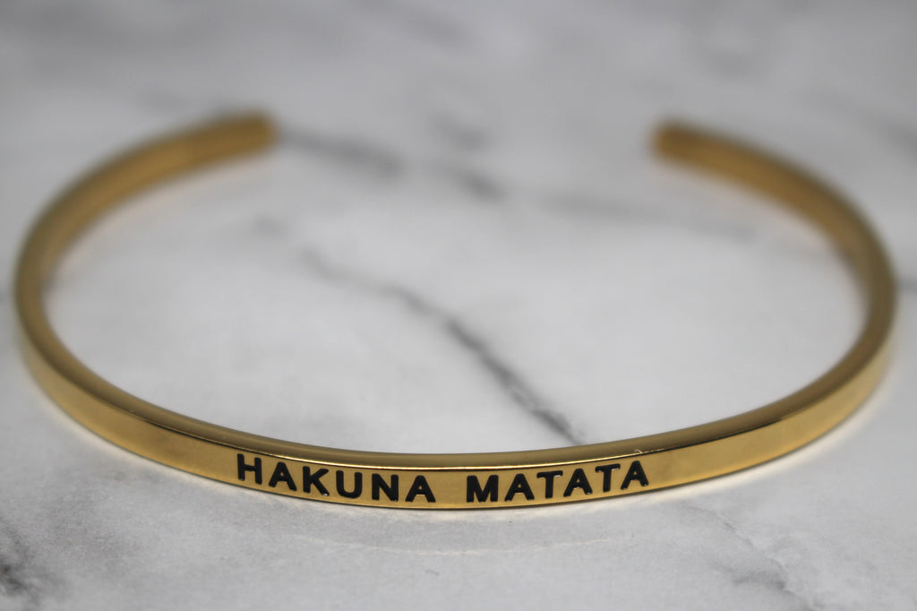 HAKUNA MATATA* Cuff Bracelet- Gold