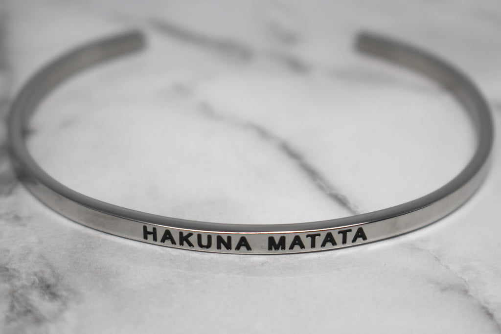 HAKUNA MATATA* Cuff Bracelet- Silver