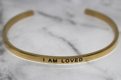 I AM LOVED* Cuff Bracelet- Gold