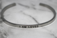 I AM LOVED* Cuff Bracelet- Silver