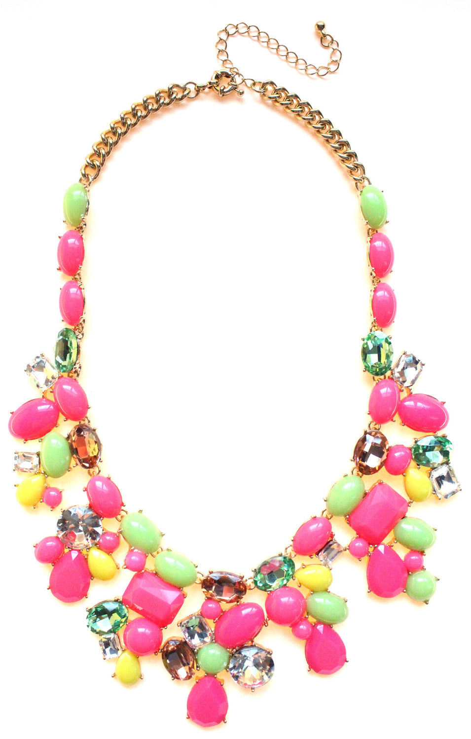 Candy Color Mix Statement Necklace- Neon