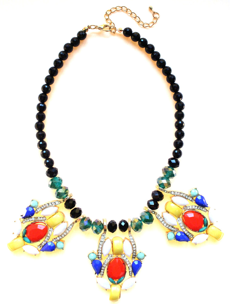 Fiesta Crystal Beaded Statement Necklace