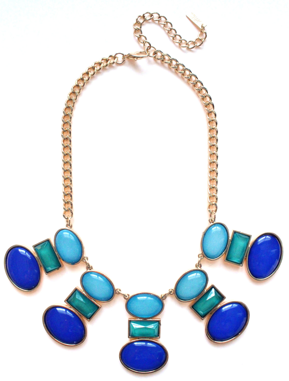 Geo Glamour Necklace- Blue