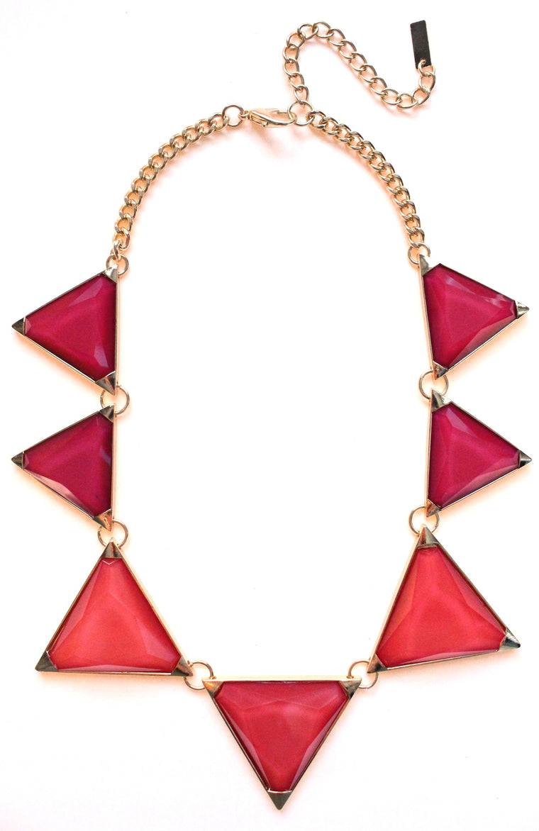 Colorblock Pyramid Jewels- Magenta & Pink