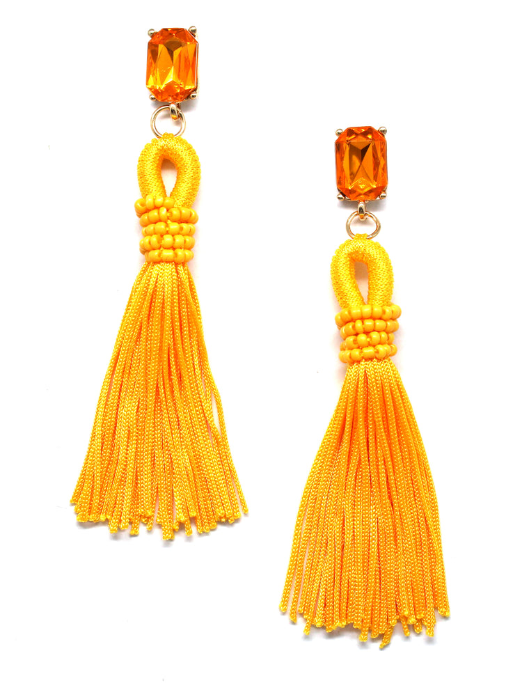 Andrea Sky Tassel Earrings- Yellow