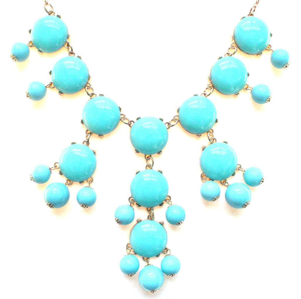 Bubble Statement Necklace- Light Blue