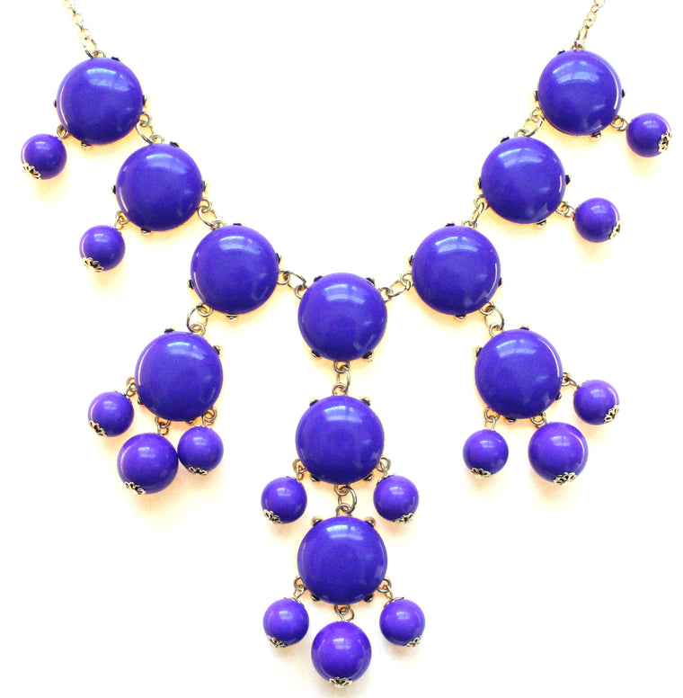 Bubble Statement Necklace- Purple