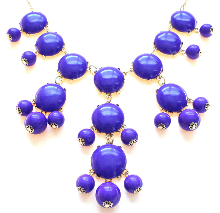 Bubble Statement Necklace- Purple