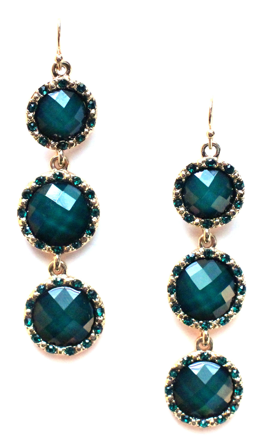 Emerald Jeweled Dangle Earrings