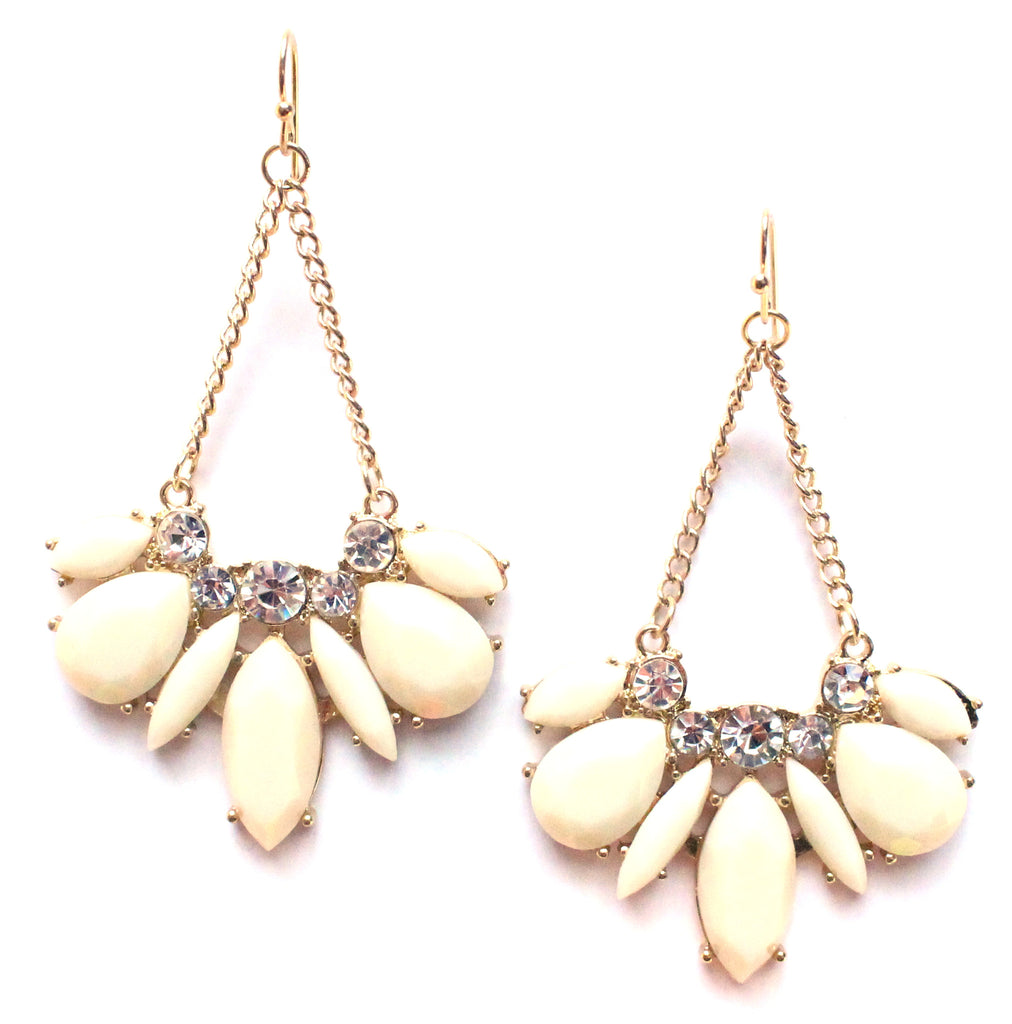 Ivory Crystal Dangle Earrings