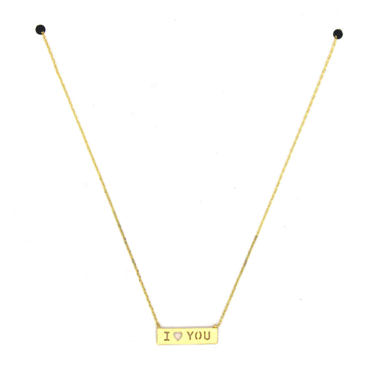 I LOVE YOU Pendant Necklace- Gold