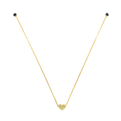 Solid Heart Pendant Necklace- Gold