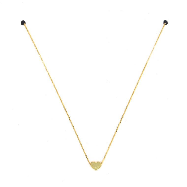 Solid Heart Pendant Necklace- Gold