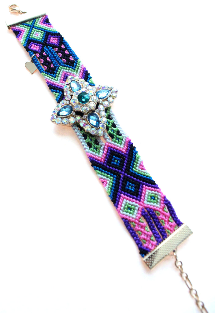 Folkloric Crafted Sparkle Star Pendant Bracelet- 5 Color Options