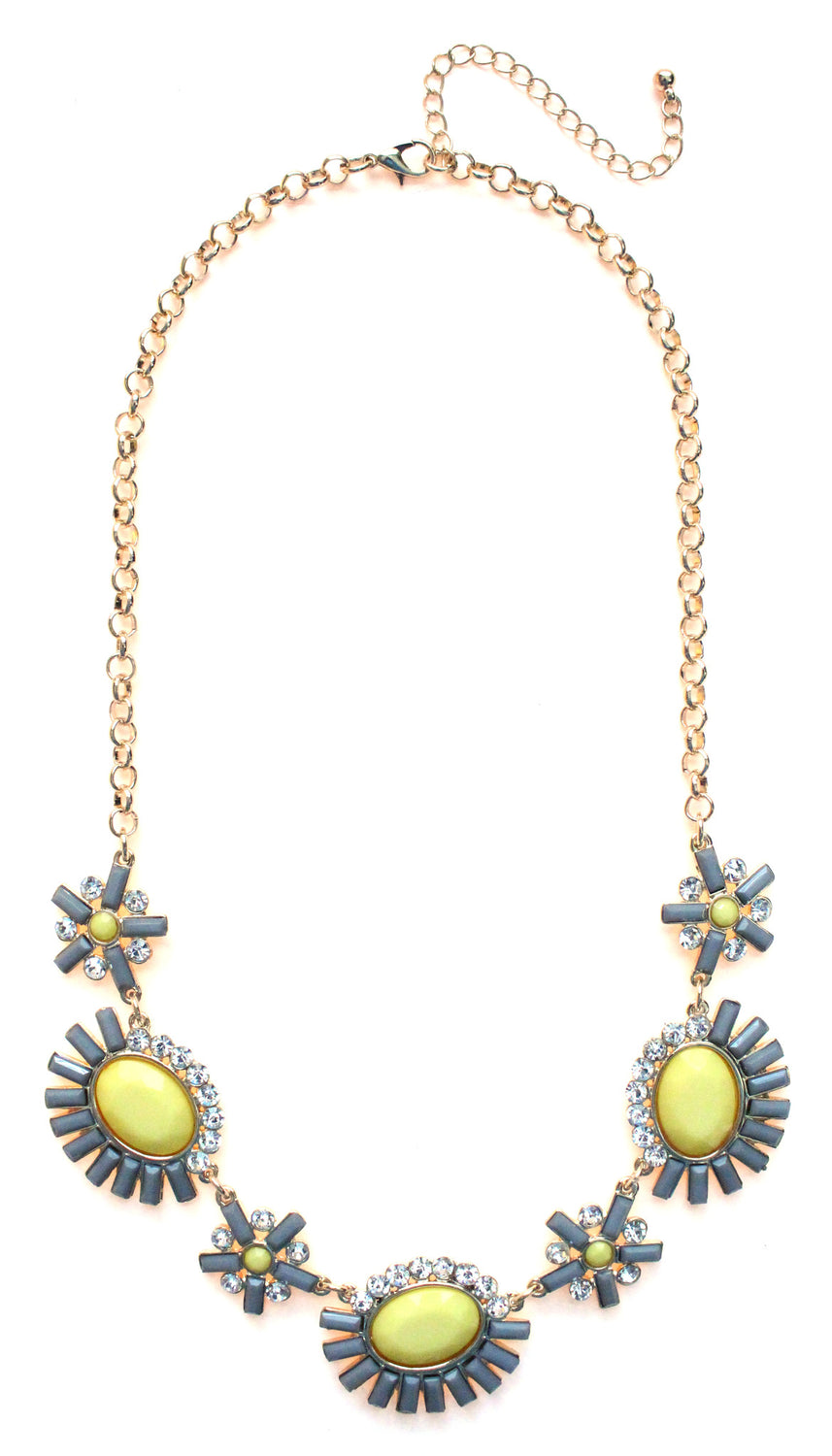 Sunshine Sparkle Necklace- Gray & Yellow