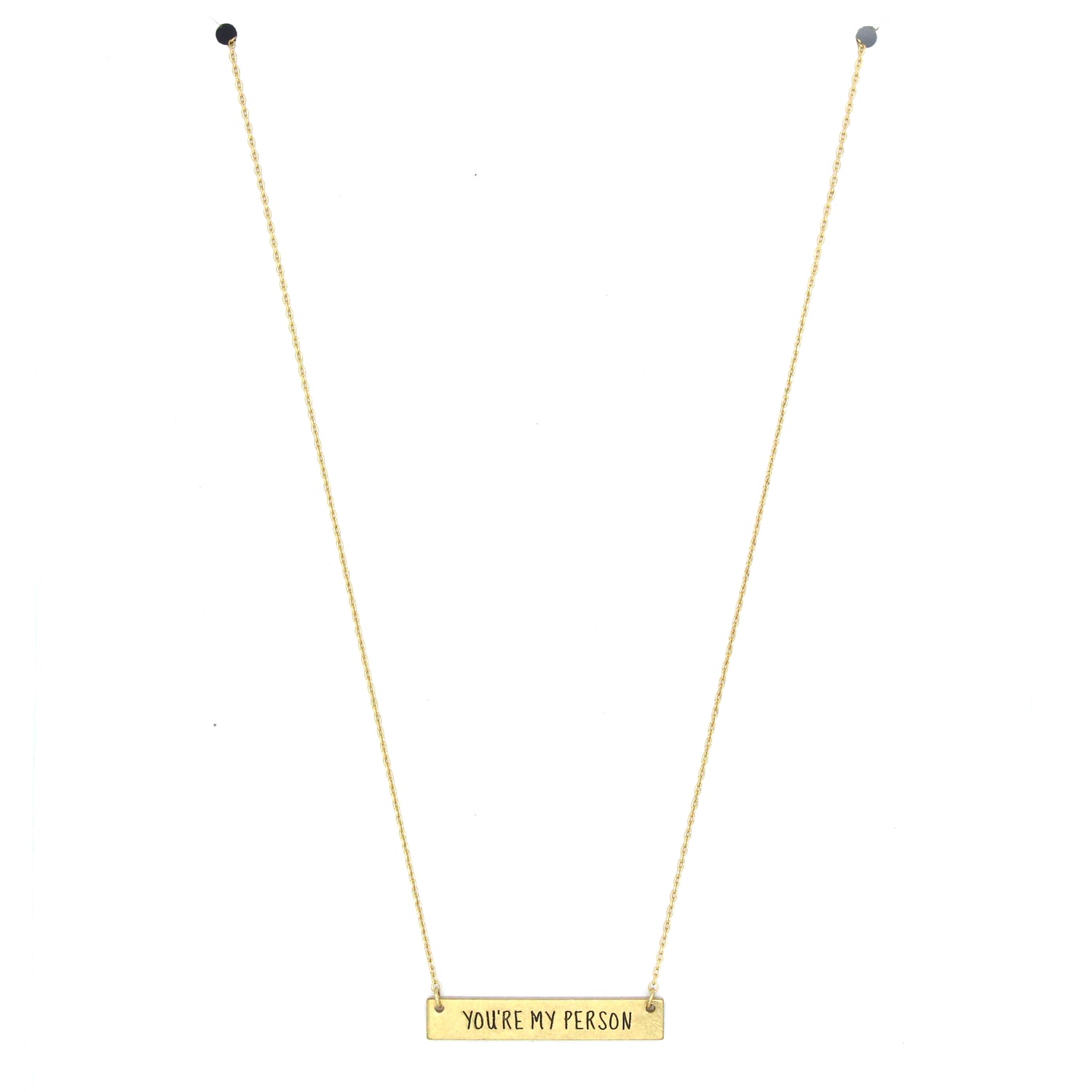 YOU'RE MY PERSON Engraved Bar Necklace- Gold