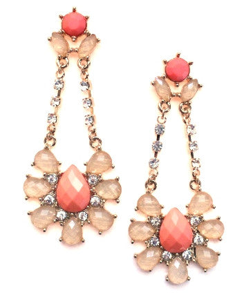 Chic Peach Drop Earrings
