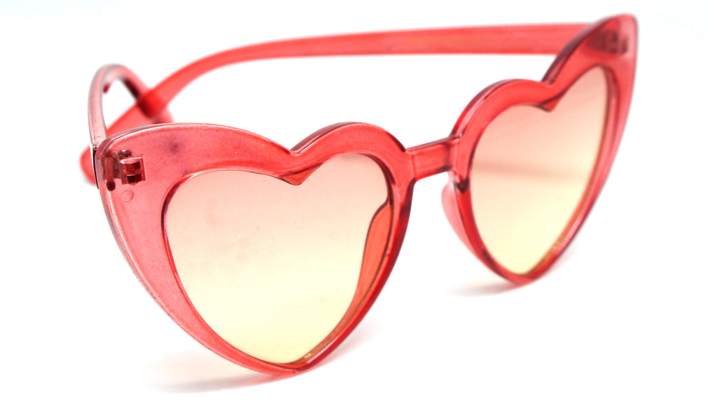 Heart Eye Sunglasses- Red