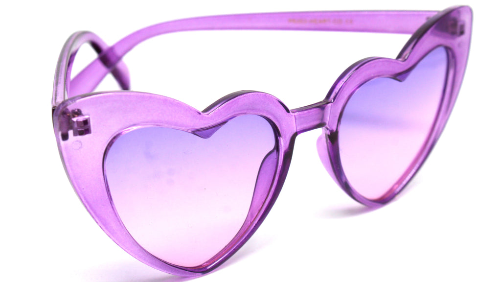Heart Eye Sunglasses- Purple