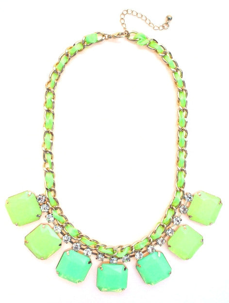 Neon Rope Chain Necklace- Lime