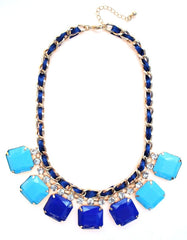 Neon Rope Chain Necklace- Blue