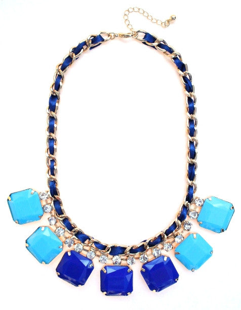 Neon Rope Chain Necklace- Blue