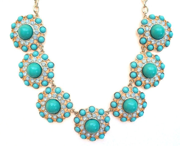 Designer Inspired Circle Necklace- Green