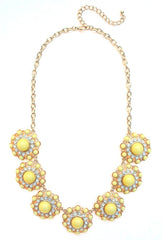 Designer Inspired Circle Necklace- Yellow