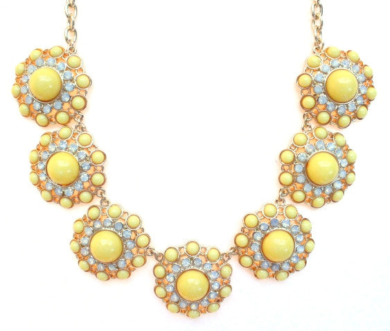 Designer Inspired Circle Necklace- Yellow