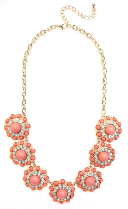 Designer Inspired Circle Necklace- Peach