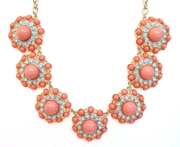 Designer Inspired Circle Necklace- Peach