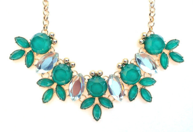 Crystal Statement Necklace- Emerald