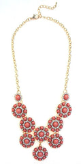Designer Inspired Mini Circle Layered Necklace- Peach