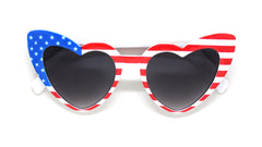 Heart Eye Sunglasses- Red, White, & Blue